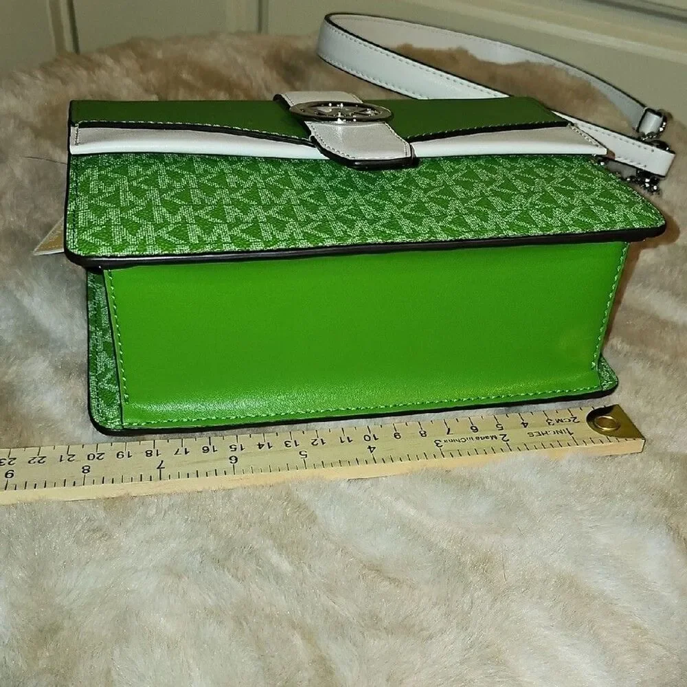 Michael Kors Green and White Crossbody Bag NWT